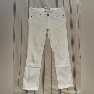 EXPRESS Women's White Cropped Straight Leg Jeans